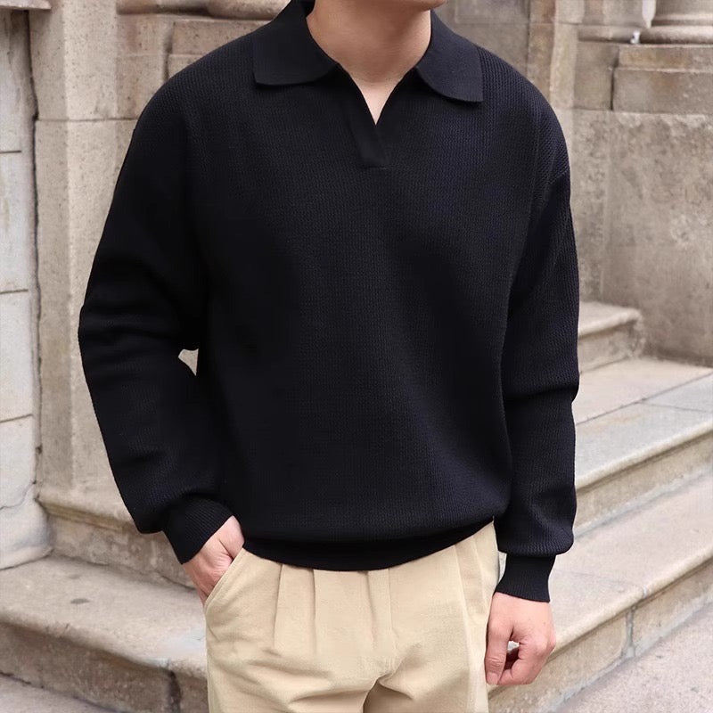 Maglione Polo a maglia strutturata