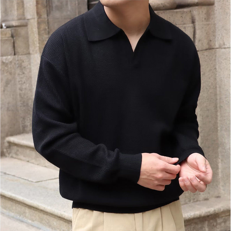 Maglione Polo a maglia strutturata