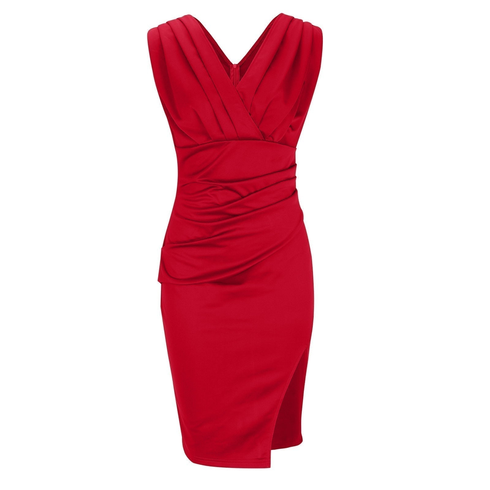 Florine | Abito Svasato Elegante con Scollatura a V e Fessura per un Look Chic