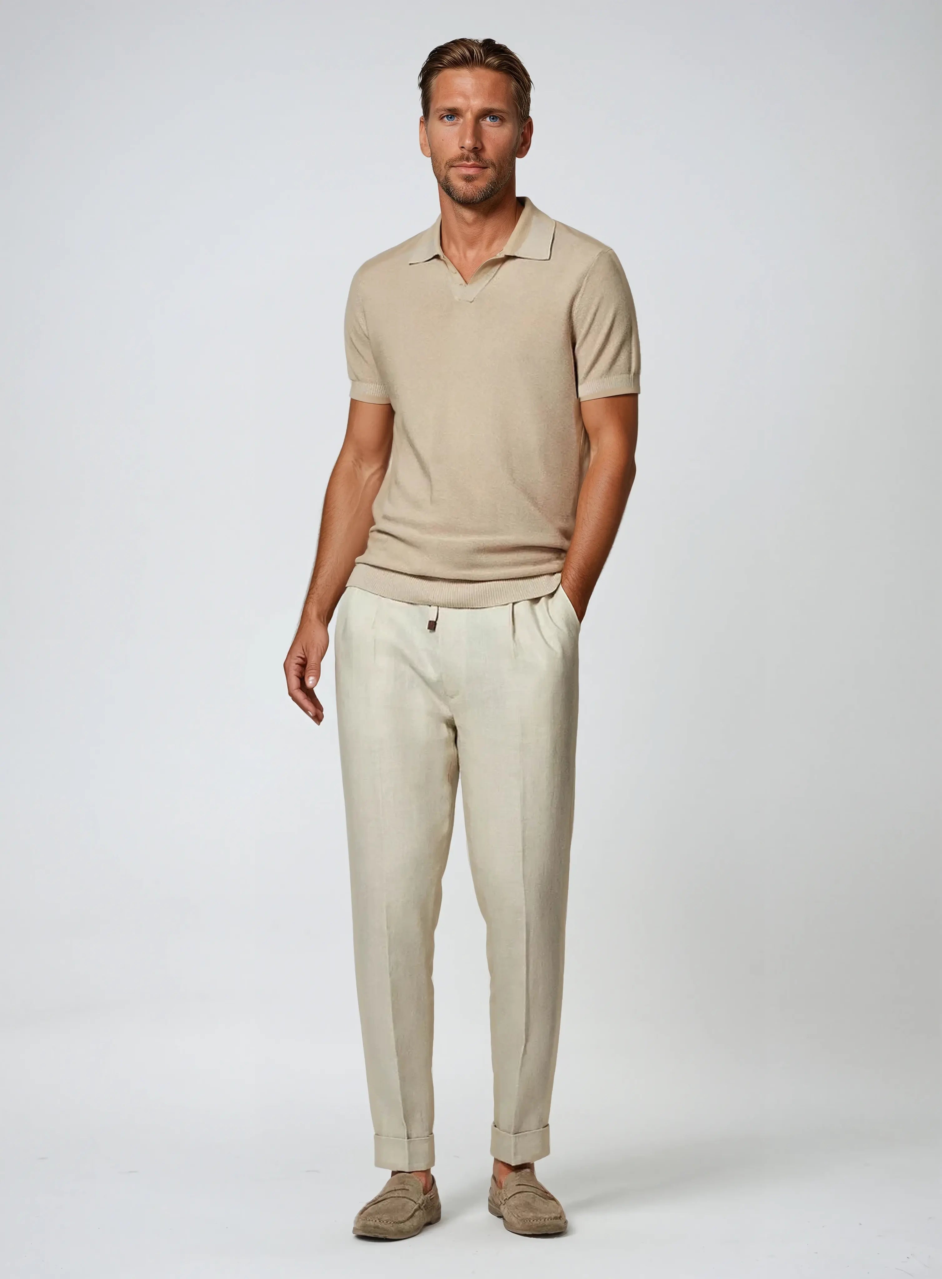 Sea Side Linned Bukser - Beige