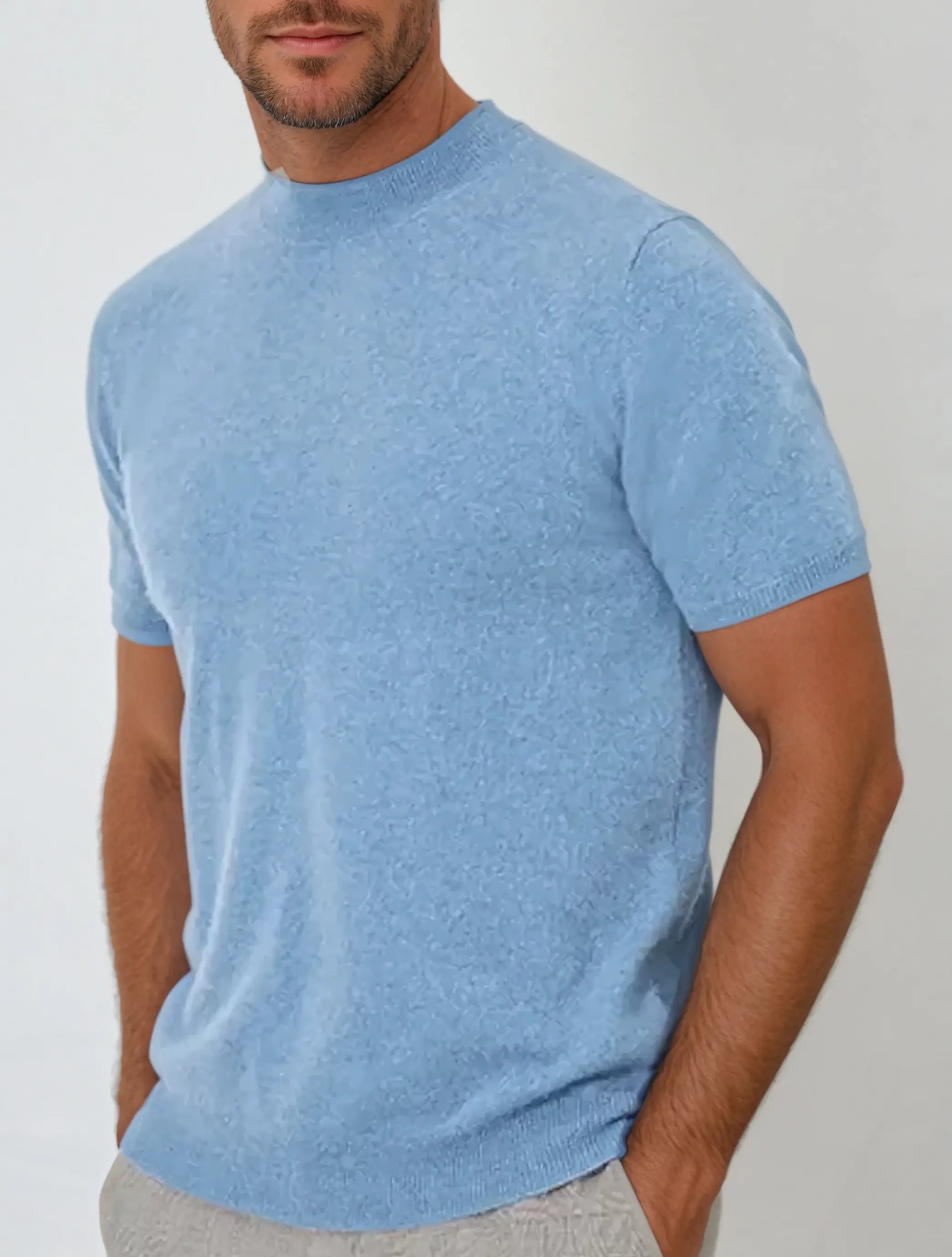 Cashwool T-shirt Lysblå