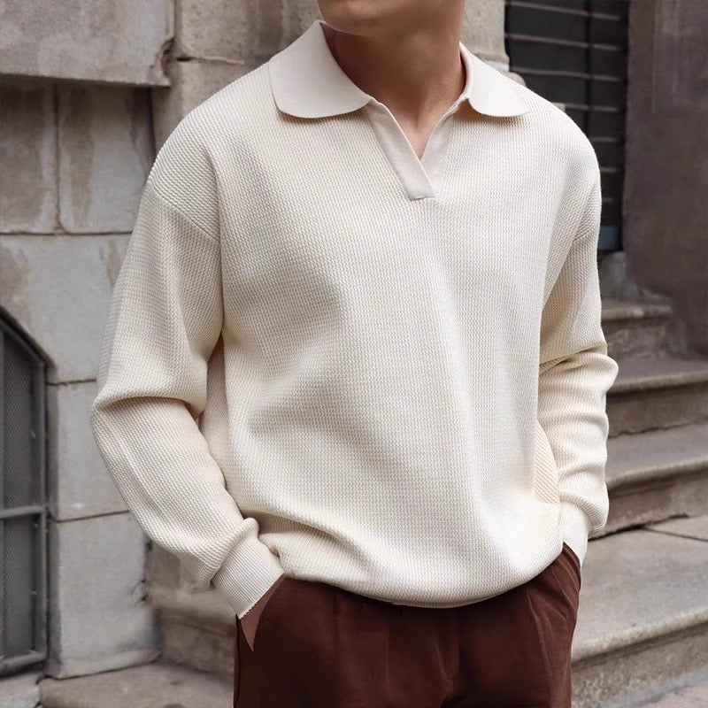 Maglione Polo a maglia strutturata